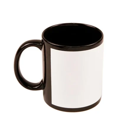 Caneca Preta Tarja Branca